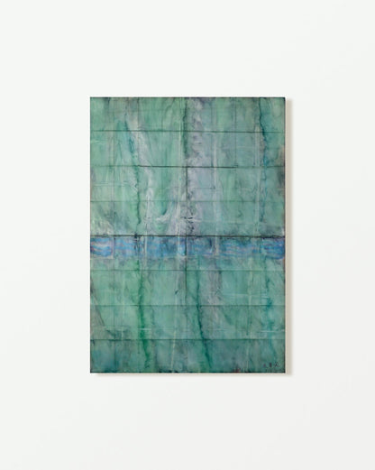 CMYK Painting: Shadow of Bamboo Scaffolding and Safety Nets on the Glass Curtain Wall CMYK系列：玻璃幕牆上的竹棚網影