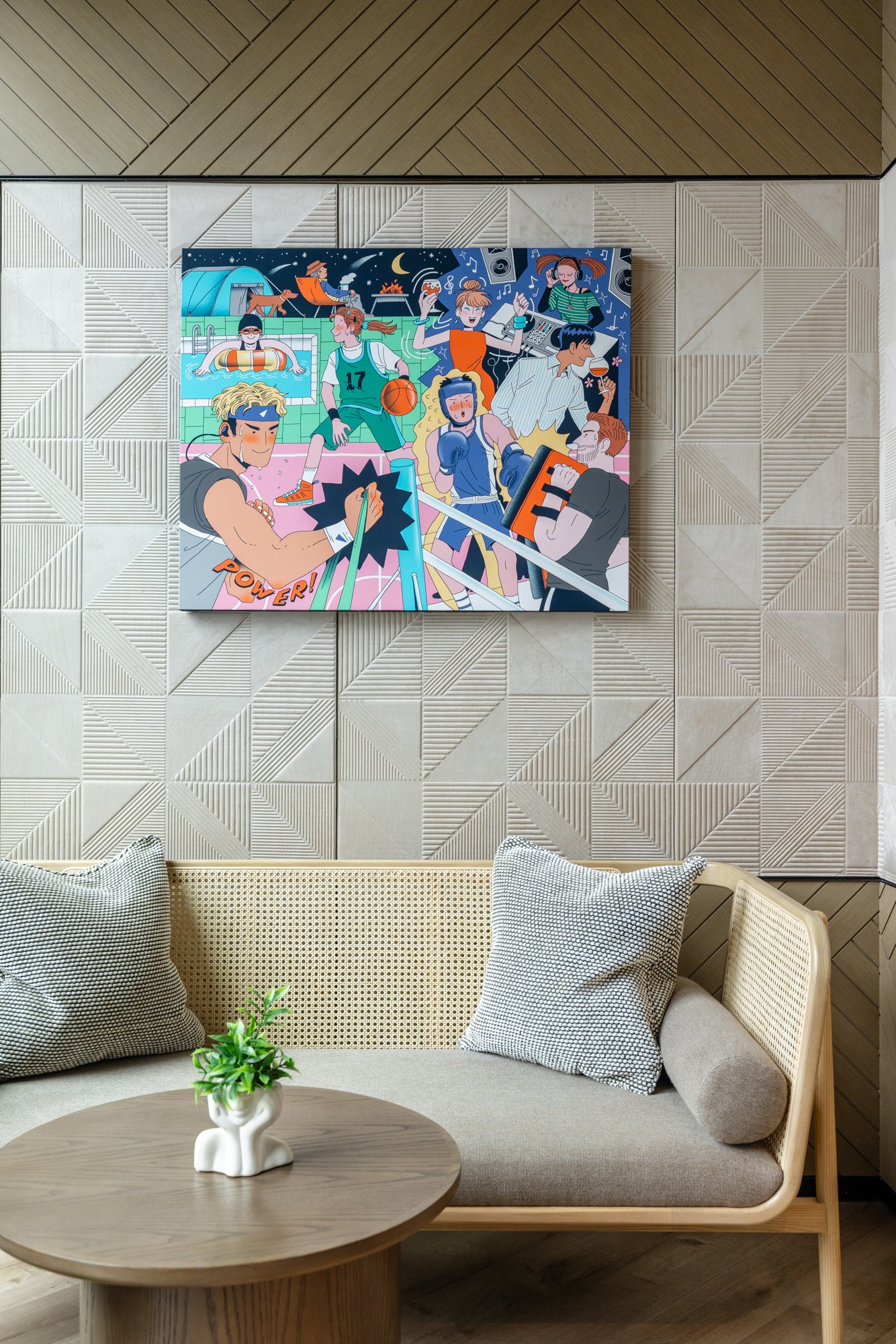 Contemporary artwork by Pearl Law commissioned for Townplace West Kowloon Hong Kong curated by The Picturesque.